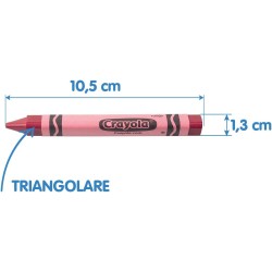 CRAYOLA Mini Kids, Maxi Pastelli a Cera Lavabili, Forma Triangolare Ideale per i Bambini, 16 Colori Assortiti, Età 12 Mesi, 52-