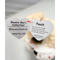TY Beanie Boos - Pooch il Cane con Occhi Arancioni Grandi e Glitter, il Peluche con gli Occhi Grandi Scintillanti - 15 Cm - T37