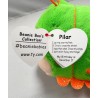 TY Beanie Boos - Pilar il Bruco con Occhi Verdi Grandi e Glitter, il Peluche con gli Occhi Grandi Scintillanti - 15 Cm - T37375