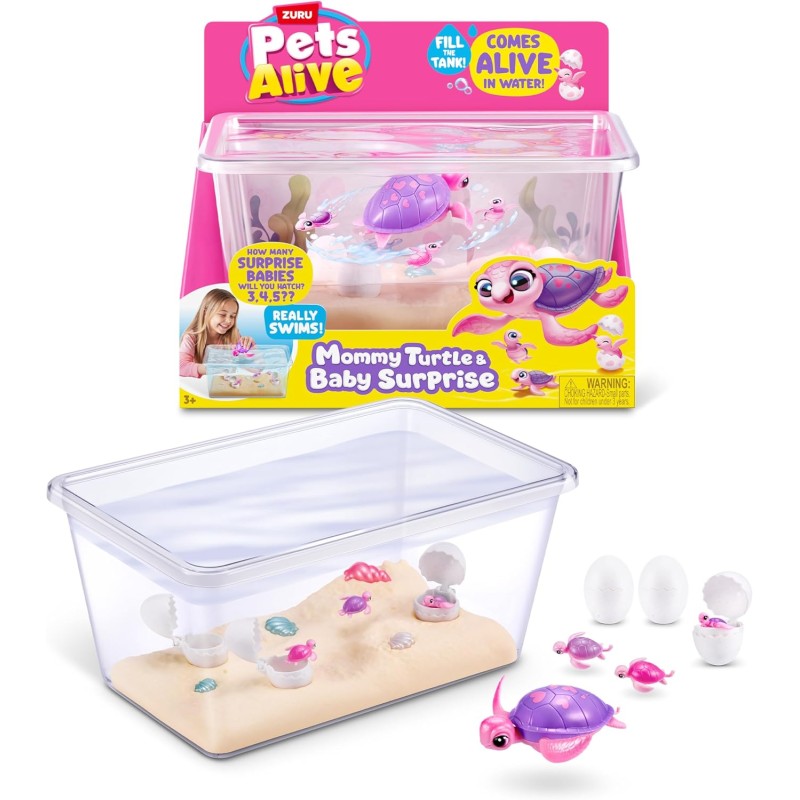 Zuru - Pets Alive Mama Turtle Surprise di ZURU, giocattolo robotizzato animale tartaruga