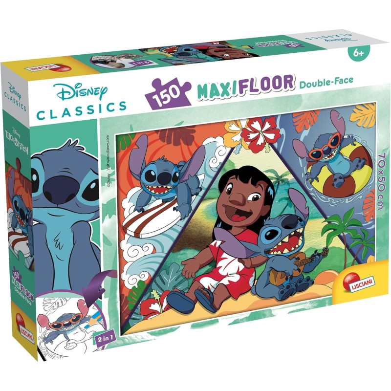 Lisciani Giochi - Disney Puzzle DF maxifloor 150 Lilo And Stitch, 105830