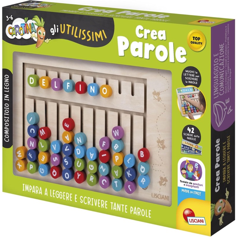 Lisciani Giochi - Carotina Gli Utilissimi Crea Parole, 110179