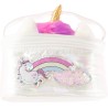 Girabrilla Puffer Unicorn Case White, 1 mini Porta Oggetti Bianco con Unicorno iridescente