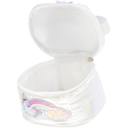 Girabrilla Puffer Unicorn Case White, 1 mini Porta Oggetti Bianco con Unicorno iridescente