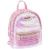 Girabrilla Tweed Backpack, Zainetto in Tessuto con Chiusura Zip e Paillettes Reversibili