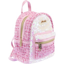 Girabrilla Tweed Backpack, Zainetto in Tessuto con Chiusura Zip e Paillettes Reversibili