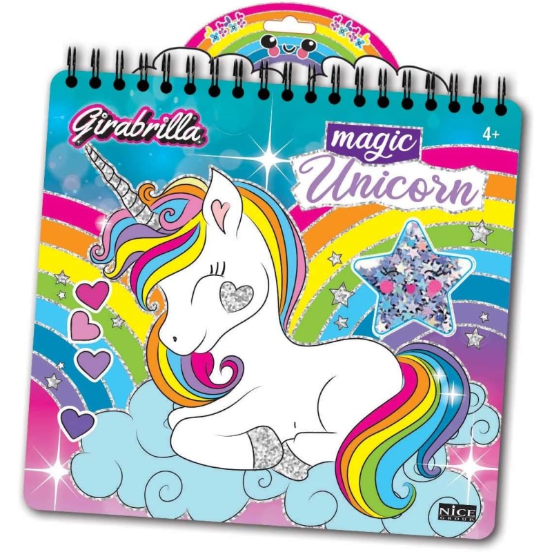 Nice Group - Girabrilla Magic Unicorn Book, Libro da Disegno con Immagini da Colorare