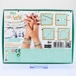 Nice Group - Perline ABC Gold Mixed, Kit da oltre 600 Perline colorate e multiformi