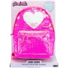 Girabrilla Heart Backpack, Zainetto Magenta con Cuore Bianco