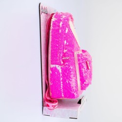 Girabrilla Heart Backpack, Zainetto Magenta con Cuore Bianco