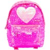Girabrilla Heart Backpack, Zainetto Magenta con Cuore Bianco