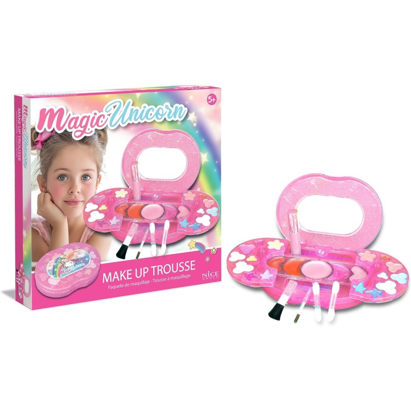 Nice Group - Magic Unicorn, 1 Travel Trousse con Trucchi, Ombretti e Lucidalabbra