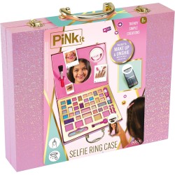 Selfie Ring Suitcase, 1 Valigetta Set Trucchi con Specchio e Anello Luminoso per Selfie