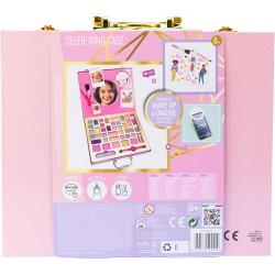 Selfie Ring Suitcase, 1 Valigetta Set Trucchi con Specchio e Anello Luminoso per Selfie