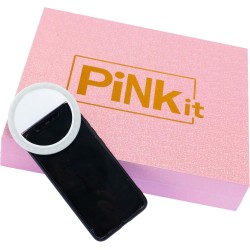 Selfie Ring Suitcase, 1 Valigetta Set Trucchi con Specchio e Anello Luminoso per Selfie