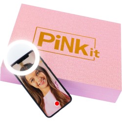 Selfie Ring Suitcase, 1 Valigetta Set Trucchi con Specchio e Anello Luminoso per Selfie