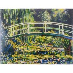 Diamantiny Level Up - QUADRO - Creative Art, Kit crea il Mosaico con i Numeri, Ninfee Bianche