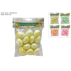 Uova 3x4 cm Set 12 Pezzi Colori Assortiti