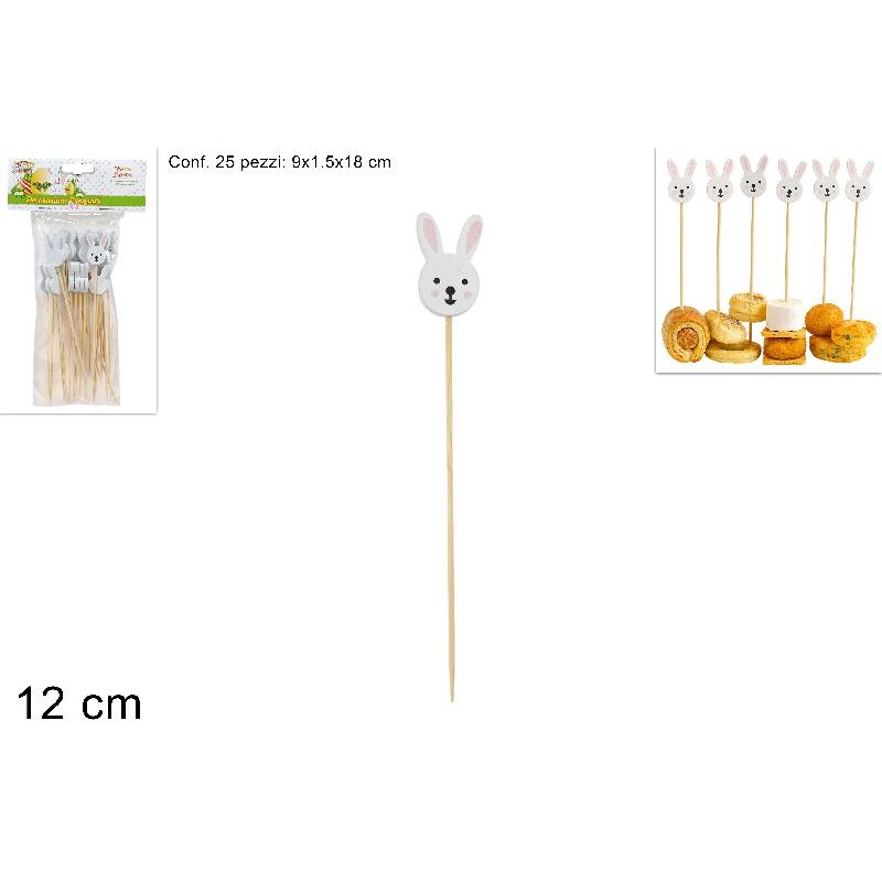Stecchini Aperitivo Conigli, Set da 25 pezzi