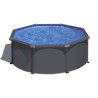 Piscina acciaio GRE Serie ANTRACITE diam. 300 h120 tonda KIT300GY