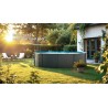 Piscina acciaio GRE Serie ANTRACITE diam. 350 h120 tonda KIT350GY