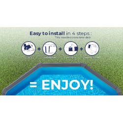 Piscina acciaio GRE Serie ANTRACITE diam. 350 h120 tonda KIT350GY