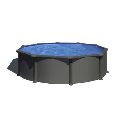 Piscina acciaio GRE Serie ANTRACITE diam. 460 h120 tonda KIT460GY