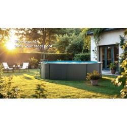 Piscina acciaio GRE Serie ANTRACITE diam. 460 h120 tonda KIT460GY