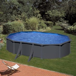 Piscina acciaio GRE Serie ANTRACITE 500x300 h120 ovale KIT500GY