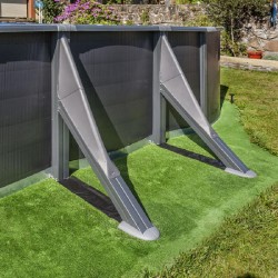 Piscina acciaio GRE Serie ANTRACITE 610x375 h120 ovale KIT610GY