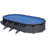 Piscina acciaio GRE Serie ANTRACITE 730x375 h120 ovale KIT730GY