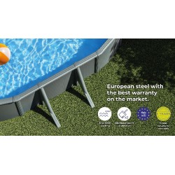 Piscina acciaio GRE Serie ANTRACITE 730x375 h120 ovale KIT730GY