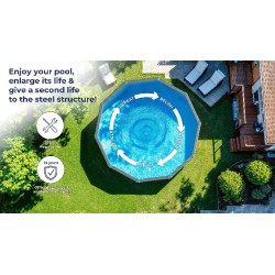 Piscina acciaio GRE Serie ANTRACITE diam. 350 h132 tonda KITPR358GY
