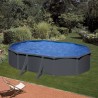 Piscina acciaio GRE Serie ANTRACITE 610x375 h 132 ovale KITPROV618GY