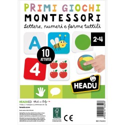 HEADU - Primi Giochi Montessori - Lettere Numeri e Forme Tattili | Giochi Educativi Montessori Bambini 2-4 Anni, Imparare Alfab