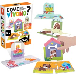 HEADU - Dove Vivono - Associa e Trova le Giuste Relazioni! - Un Gioco Educativo per Bambini dai 3 ai 6 anni - Made in Italy | I