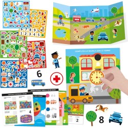 HEADU - Scuola Stickers Numeri Forme e Colori - Oltre 150 Adesivi Riutilizzabili | Impara Numeri Forme e Colori con gli Sticker