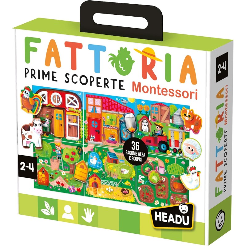 Headu - Fattoria Prime Scoperte Montessori La prima fattoria didattica alza, scopri e impara! IT54983 Gioco Educativo Per Bambi