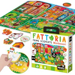 Headu - Fattoria Prime Scoperte Montessori La prima fattoria didattica alza, scopri e impara! IT54983 Gioco Educativo Per Bambi