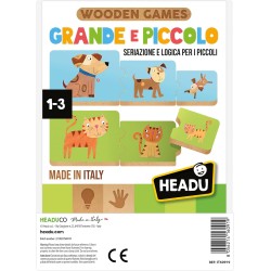 HEADU - Grande e Piccolo, con Speciali Incastri Didattici | Giochi in Lengo per Bambini, attività Divertenti per Imparare sin d
