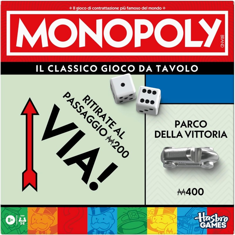 Hasbro, Monopoly Gioco da Tavolo, in Italiano