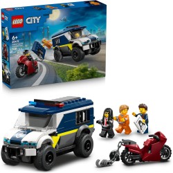 LEGO 60479 City Cellulare della Polizia Giocattolo - Kit di Modellismo con Camion con Porta della Cella Rimovibile, Moto, 3 Min