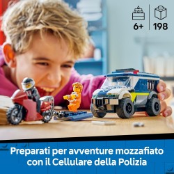 LEGO 60479 City Cellulare della Polizia Giocattolo - Kit di Modellismo con Camion con Porta della Cella Rimovibile, Moto, 3 Min