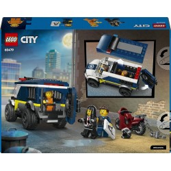 LEGO 60479 City Cellulare della Polizia Giocattolo - Kit di Modellismo con Camion con Porta della Cella Rimovibile, Moto, 3 Min