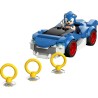 LEGO Sonic the Hedgehog: Sonic: Fulmine Supersonico - Macchina Giocattolo con Minifigure, Chaos Emerald e 3 Anelli d'Oro - 