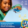 LEGO Sonic the Hedgehog: Sonic: Fulmine Supersonico - Macchina Giocattolo con Minifigure, Chaos Emerald e 3 Anelli d'Oro - 