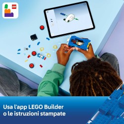 LEGO Sonic the Hedgehog: Sonic: Fulmine Supersonico - Macchina Giocattolo con Minifigure, Chaos Emerald e 3 Anelli d'Oro - 