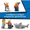 LEGO 60503 City Coast Guard Helicopter Toy - Emergency Vehicle Model Kit w/Sliding Doors, Winch, 4 Minifigures & Shark Figure -