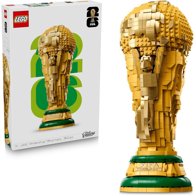 LEGO 43020 Editions Trofeo Ufficiale della Coppa del Mondo FIFA - Kit di Modellismo Fai da Te 3D con Minifigure da Collezione