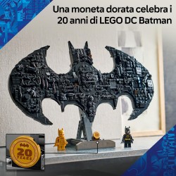 LEGO 76330 DC Logo di Batman - Giocattolo da Supereroi con 2 Minifigure da Collezione - Decorazione da Parete 3D Fai da Te o da